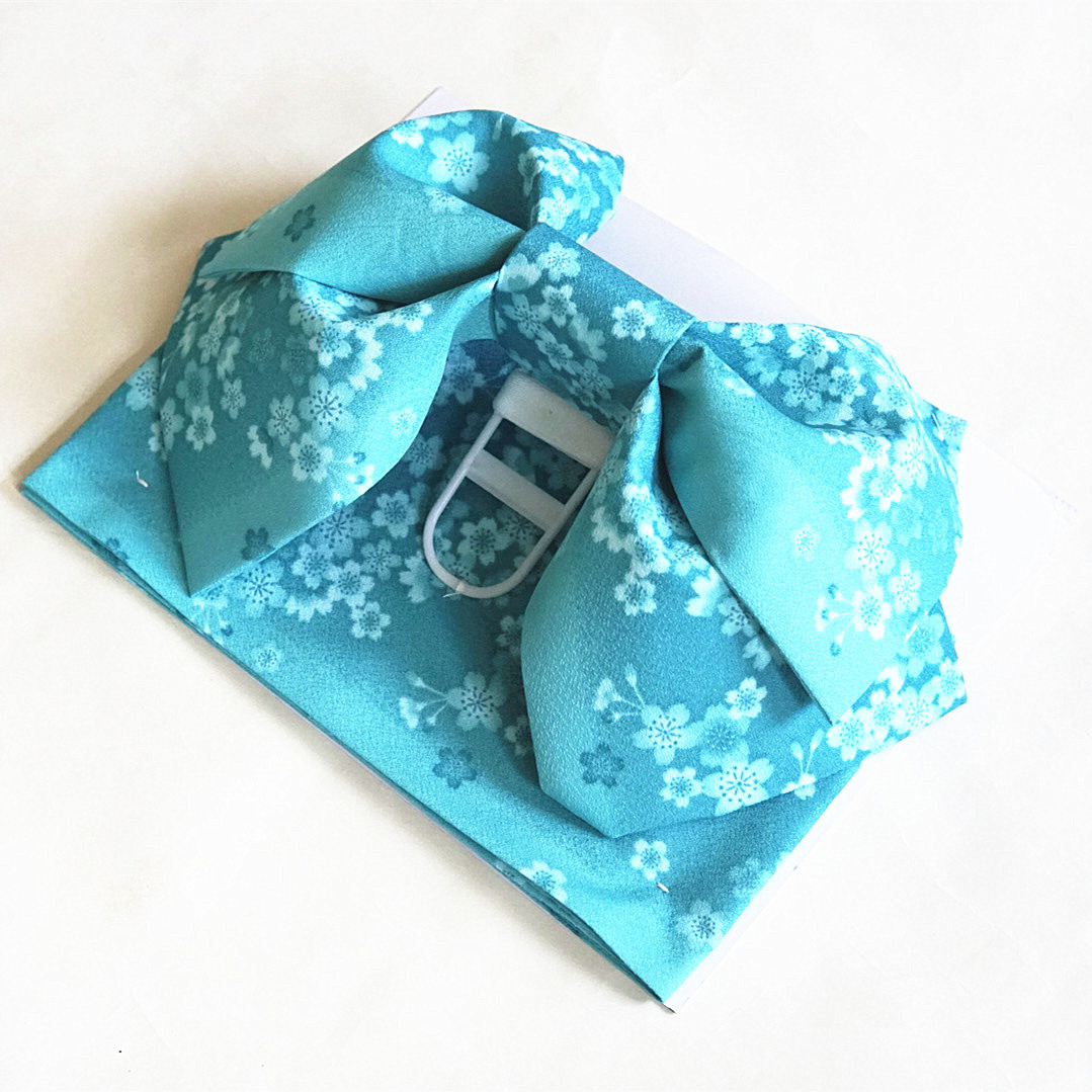 Bow Tie Pre Tied - Japanischer Damen-Obi-Gürtel mit mehrfarbigem Blumenmuster, traditioneller