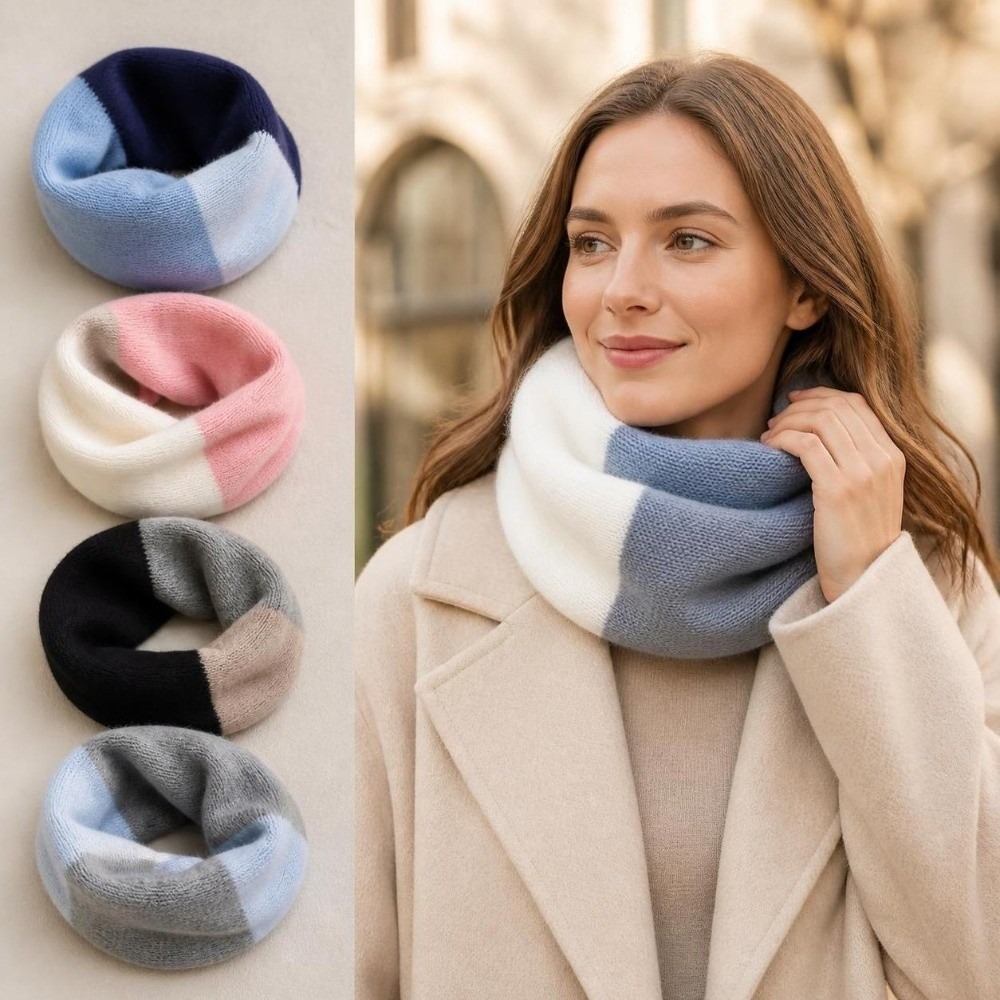 Infinity Scarf Knit - Weicher, farblich abgestimmter Infinity-Schal, gestrickter, winddichter